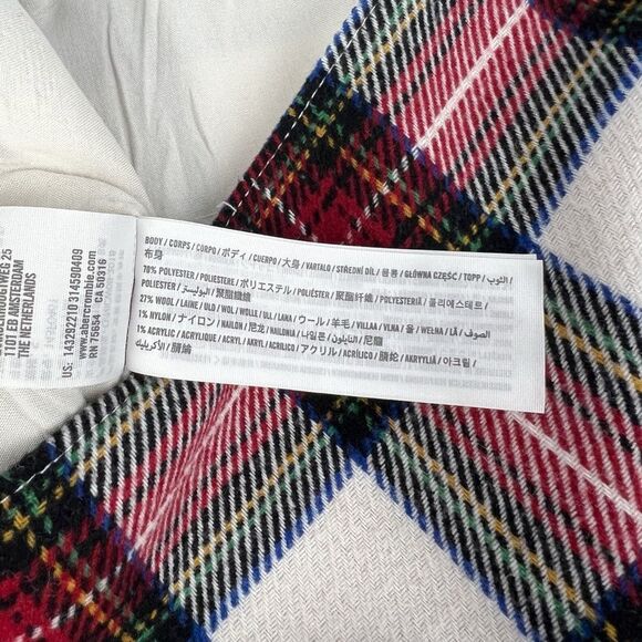Abercrombie White Red Tartan Plaid Mini Skirt Size Small - Picture 6 of 6